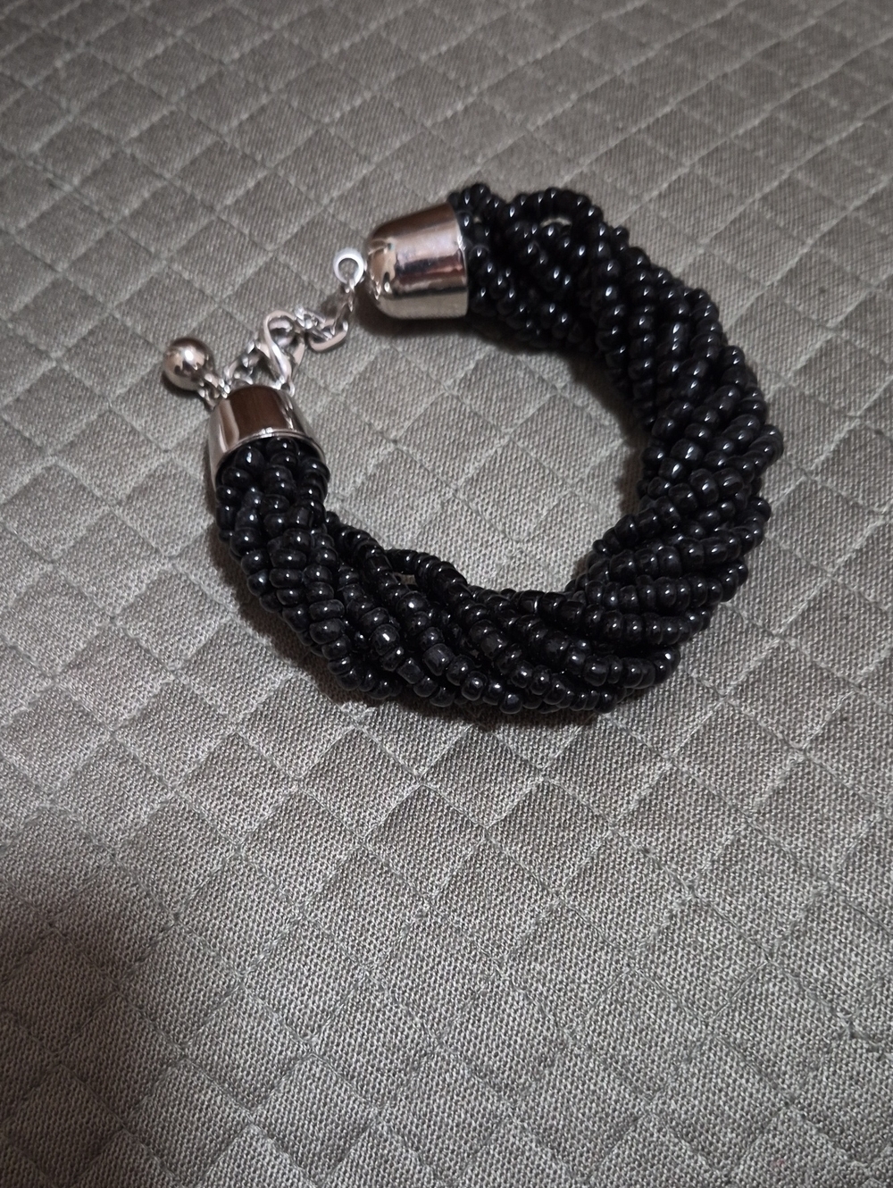 Twisted Black Beaded Bracelet